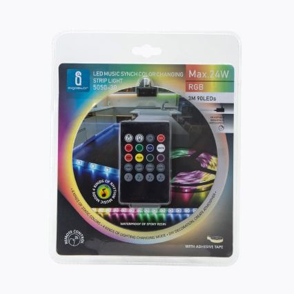 Aigostar - LED RGB Димируема екстериорна лента 3м LED/24W/12/230V IP65 + дистанционно
