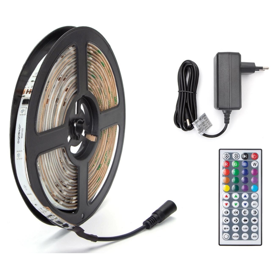 Aigostar - LED RGB Димируема екстериорна лента 5м LED/24W/12/230V IP65 + дистанционно