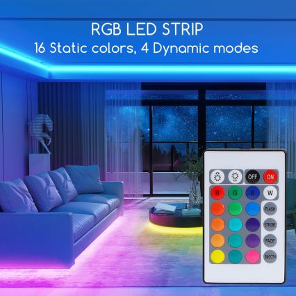 Aigostar - LED RGB Димируема лента 3м LED/24W/12/230V IP65 + дистанционно