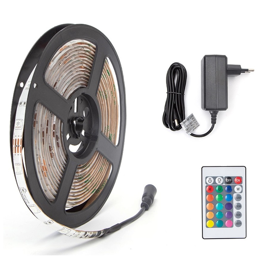 Aigostar - LED RGB Димируема лента 5м LED/24W/12/230V IP65 + д.у.