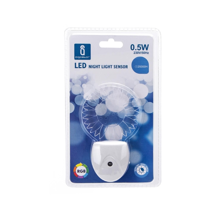 Aigostar - LED RGB Нощна лампа със сензор LED/0,5W/230V слънце