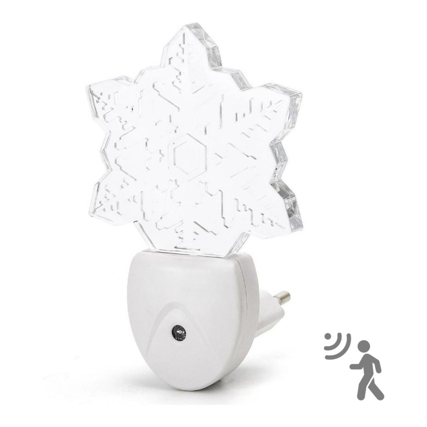 Aigostar - LED RGB Нощна лампа със сензор за здрач LED/0,5W/230V снежинка