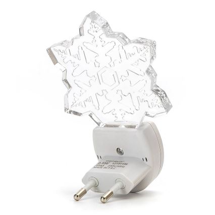 Aigostar - LED RGB Нощна лампа със сензор за здрач LED/0,5W/230V снежинка