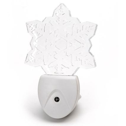 Aigostar - LED RGB Нощна лампа със сензор за здрач LED/0,5W/230V снежинка