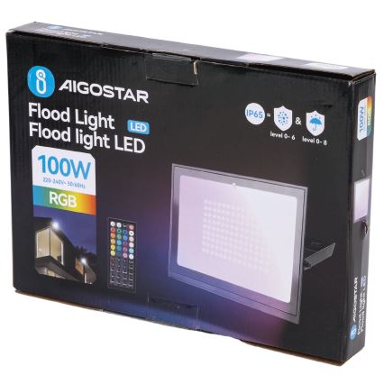 Aigostar - LED RGB прожектор LED/100W/230V IP65 + дистанционно управление