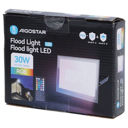 Aigostar - LED RGB прожектор LED/30W/230V IP65 + дистанционно управление