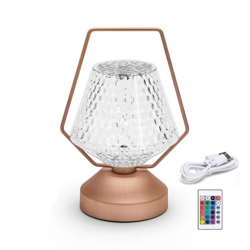 Aigostar - LED RGB регулируема презареждаема настолна лампа LED/1W/5V 1800mAh 20 см + дистанционно управление