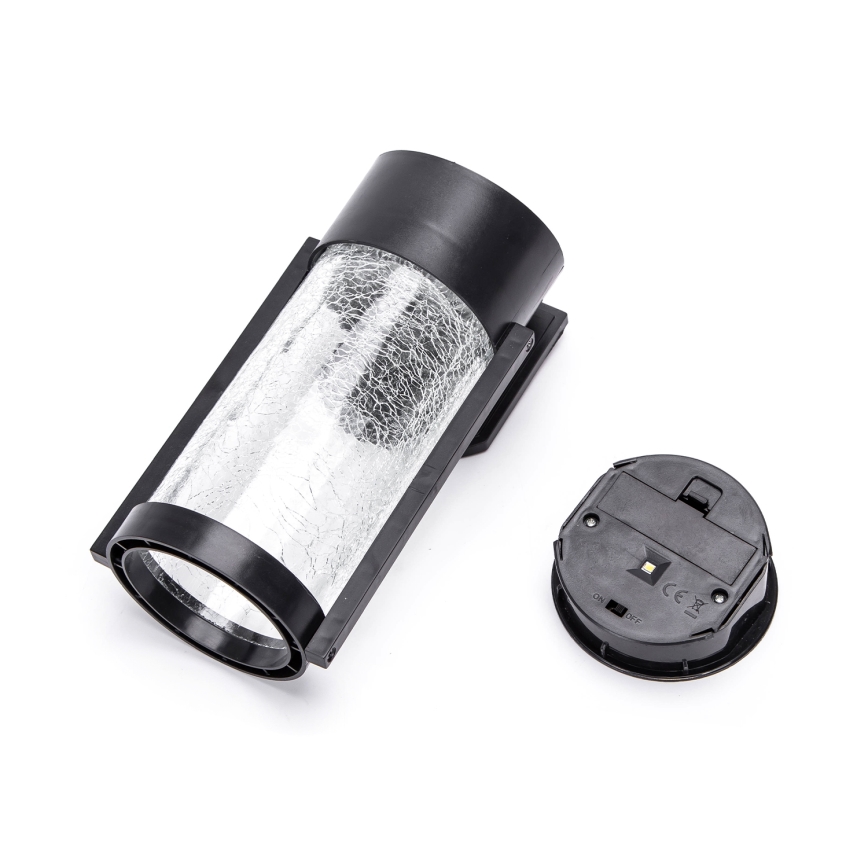 Aigostar - LED RGB Соларен аплик LED/2W/1,2V черен IP44