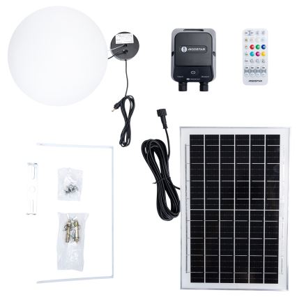 Aigostar - LED RGB Димируем соларен полилей MESH LED/5W/3,7V 8000 mAh 2700K-6500K IP65 Ø 30 см