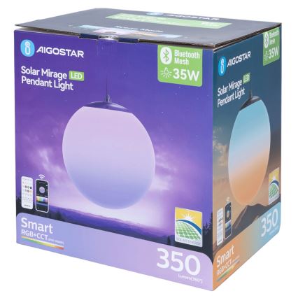 Aigostar - LED RGB Димируем соларен полилей MESH LED/5W/3,7V 8000 mAh 2700K-6500K IP65 Ø 30 см