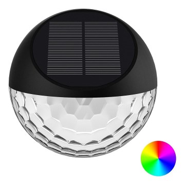 Aigostar - LED RGB Соларен стенен осветител LED/2W/1,2V 300 mAh черен IP44