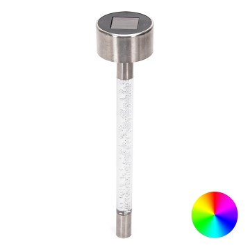 Aigostar - LED RGB Соларна лампа LED/0,006W/1,2V 36,7 см матов хром IP44