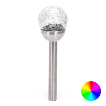 Aigostar - LED RGB Соларна лампа LED/0,006W/1,2V 37,8 см матов хром IP44