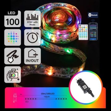 Aigostar - LED RGBICW Умен външен коледен гирлянд MESH 100xLED 10 м IP44 + дистанционно управление