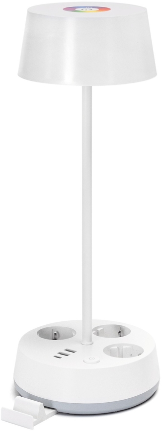 Aigostar - LED RGBW Димираща настолна лампа с контакт и USB LED/4,6W/230V 3000/4000/6500K бяла