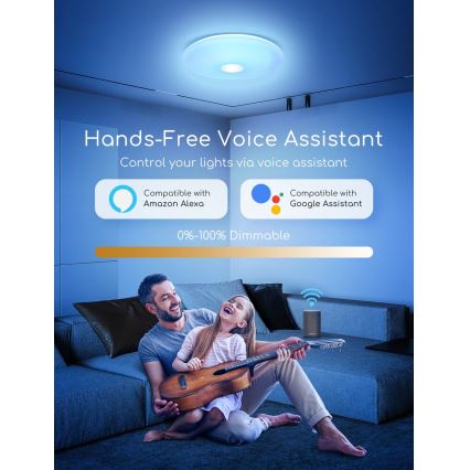Aigostar - LED RGBW Димируем плафон 18W/230V Ø 34 см Wi-Fi