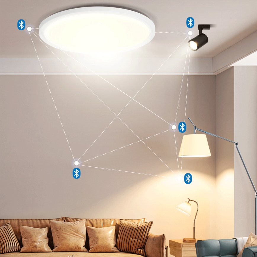 Aigostar - LED RGBW Димируем плафон MESH LED/24W/230V 3000-6500K бял + дистанционно управление