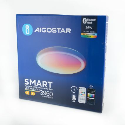 Aigostar - LED RGBW Димируем плафон MESH LED/36W/230V 3000-6500K + дистанционно управление