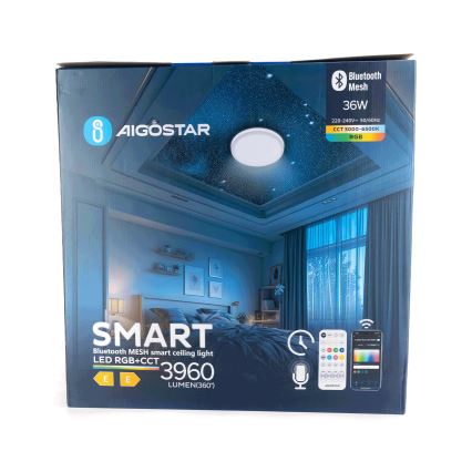 Aigostar - LED RGBW Димируем плафон MESH LED/36W/230V 3000-6500K + дистанционно управление