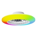 Aigostar - LED RGBW Димируем плафон с вентилатор LED/40W/230V 2700-6500K Ø 48,5 см бял + дистанционно управление