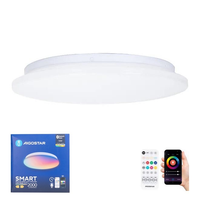Aigostar - LED RGBW Димируем плафон за баня MESH Smart LED/18W/230V 3000-6500K IP44 + дистанционно управление