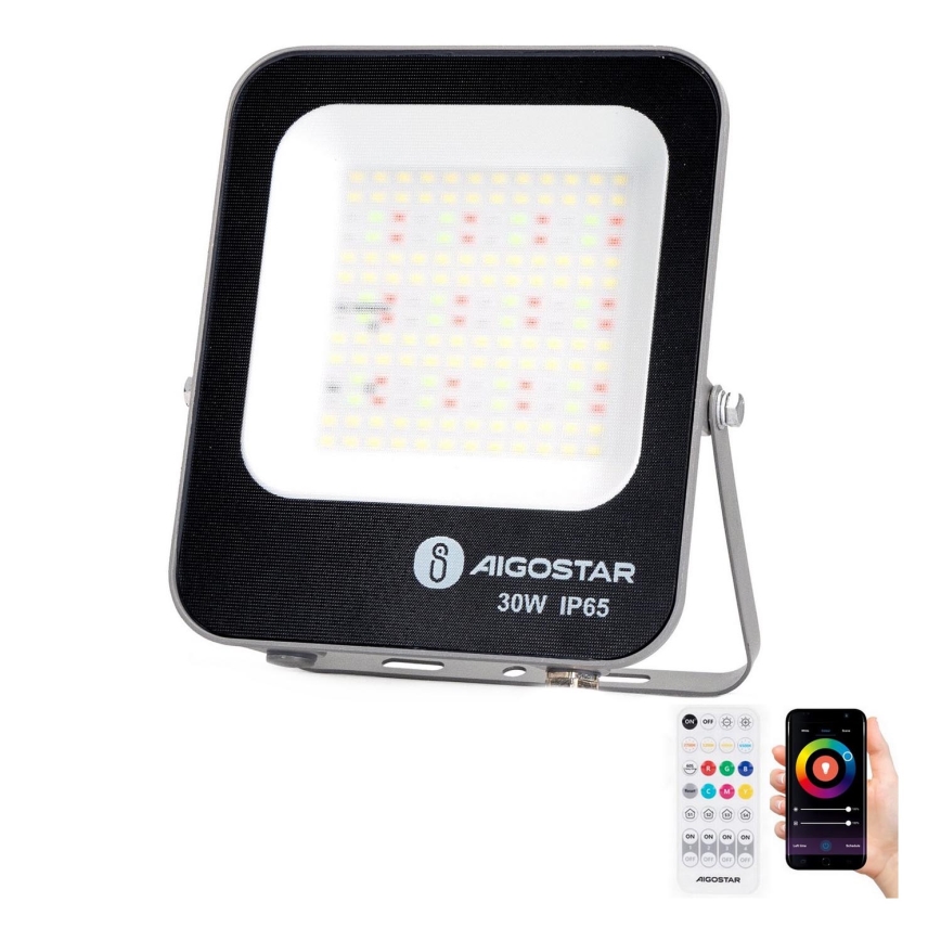 Aigostar - LED RGBW Димируем прожектор MESH Интелигентен LED/30W/230V 6500K IP65 + дистанционно управление