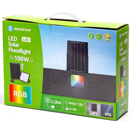 Aigostar - LED RGBW Димируем соларен прожектор LED/100W/3,4V IP66 + дистанционно управление