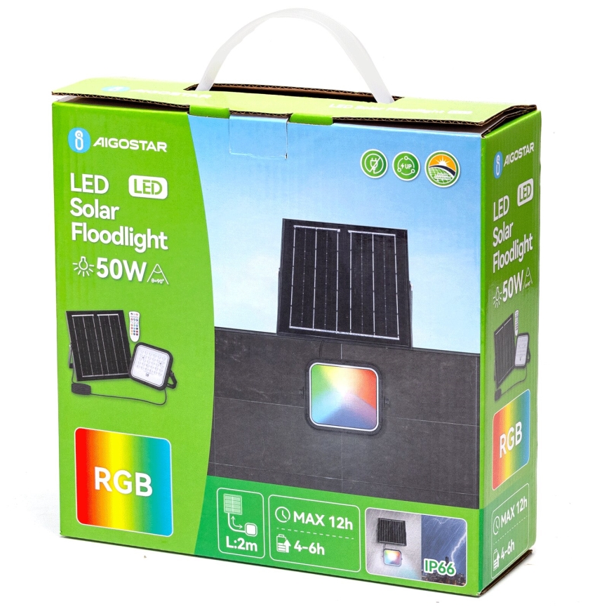 Aigostar - LED RGBW Димируем соларен прожектор LED/50W/3,4V IP66 + дистанционно управление