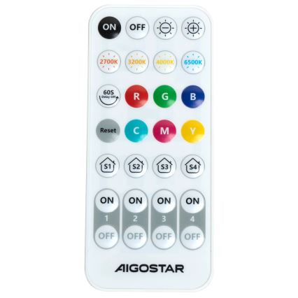 Aigostar - LED RGBW Димируем аплик MESH Smart LED/12W/230V 2700-6500K черен + дистанционно управление
