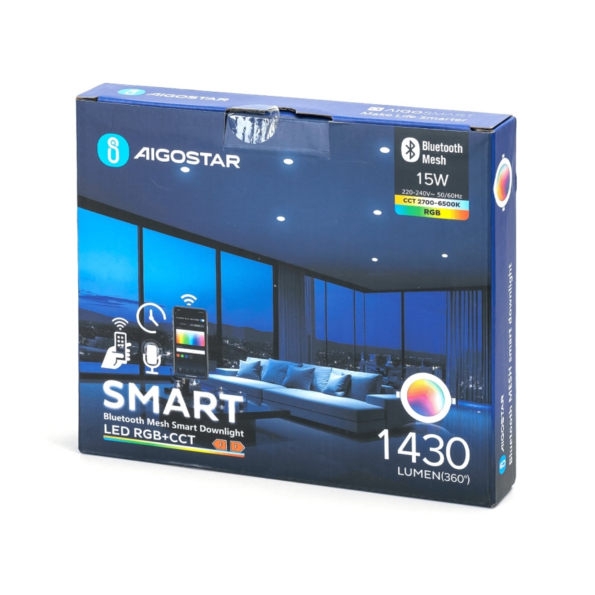 Aigostar - LED RGBW Димируема лампа за вграждане MESH LED/15W/230V 2700-6500K Ø 17 см