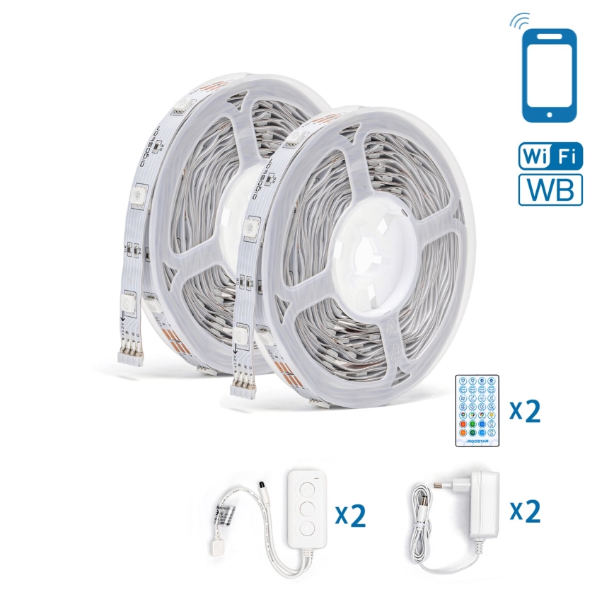 Aigostar - LED RGBW Димируема лента LED/18W/12V 2x5 m Wi-Fi