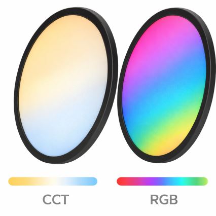 Aigostar - LED RGBW димируемо таванно осветително тяло MESH LED/24W/230V 3000-6500K черно + дистанционно управление