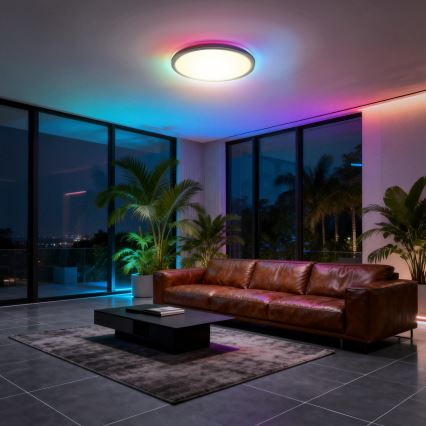 Aigostar - LED RGBW димируемо таванно осветително тяло MESH LED/36W/230V 3000-6500K черно + дистанционно управление