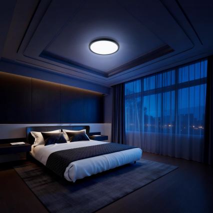 Aigostar - LED RGBW димируемо таванно осветително тяло MESH LED/36W/230V 3000-6500K черно + дистанционно управление