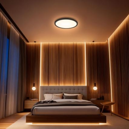 Aigostar - LED RGBW димируемо таванно осветително тяло MESH LED/36W/230V 3000-6500K черно + дистанционно управление