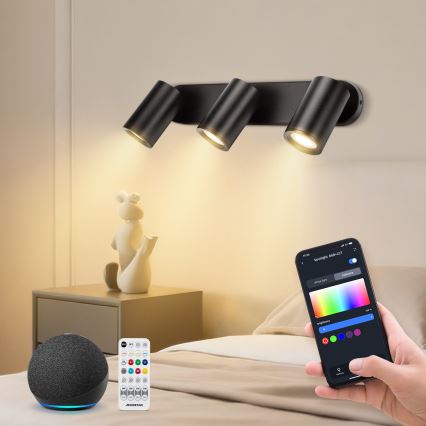 Aigostar - LED RGBW димируемо точково осветително тяло MESH 3xLED/4,9W/230V 2700-6500K бяло + дистанционно управление