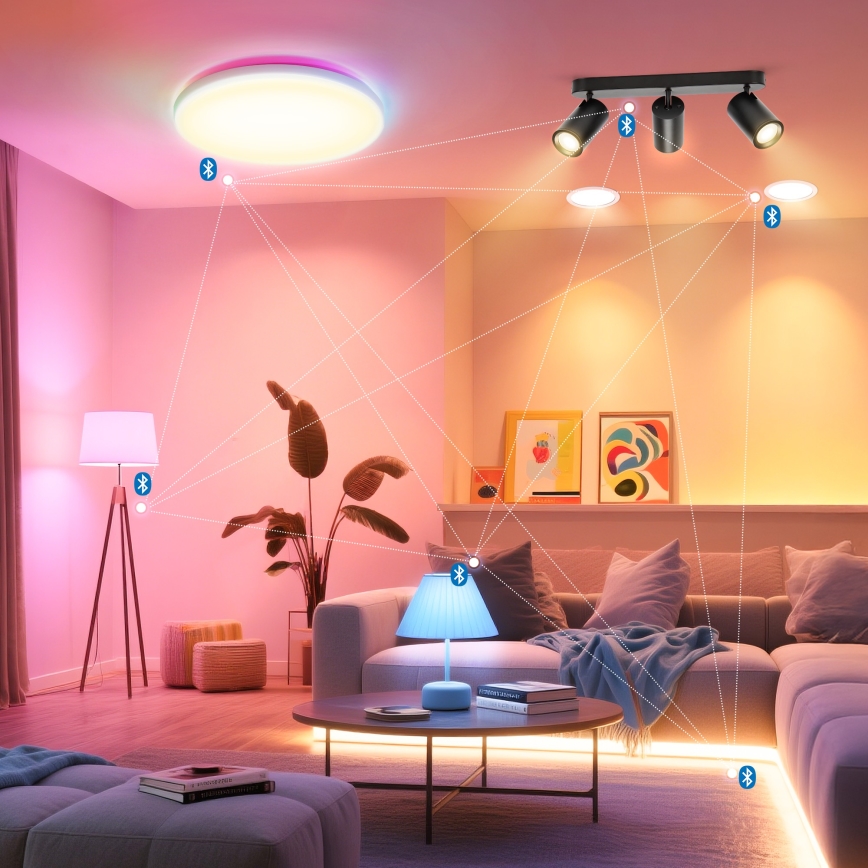 Aigostar - LED RGBW димируемо точково осветително тяло MESH 3xLED/4,9W/230V 2700-6500K бяло + дистанционно управление