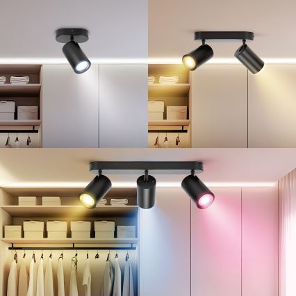 Aigostar - LED RGBW димируемо точково осветително тяло MESH 3xLED/4,9W/230V 2700-6500K бяло + дистанционно управление