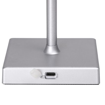 Aigostar - LED RGBW Екстериорна димируема акумулаторна настолна лампа LED/4W/5V 3600mAh бял/матов хром IP54