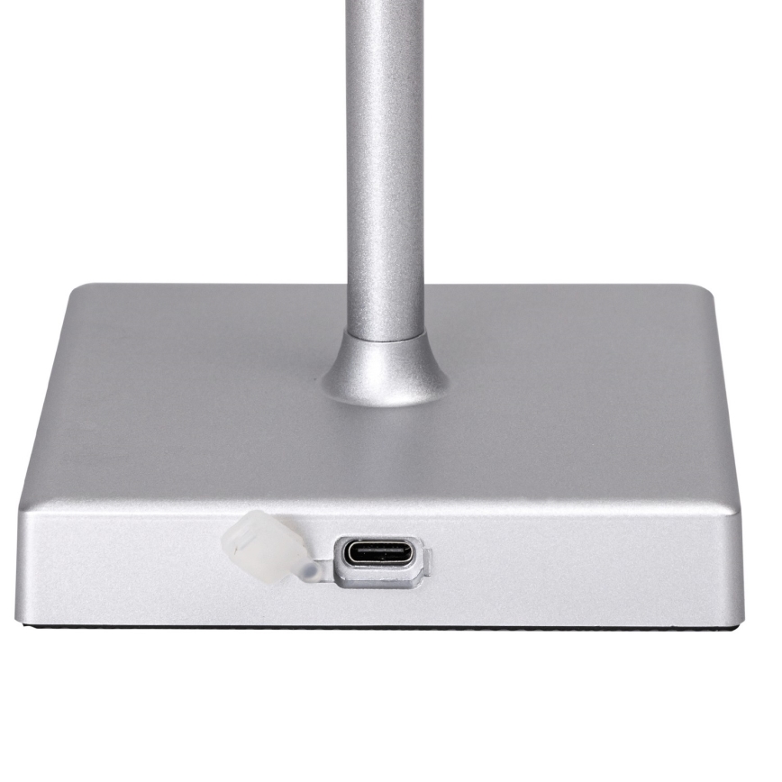 Aigostar - LED RGBW Екстериорна димируема акумулаторна настолна лампа LED/4W/5V 3600mAh бял/матов хром IP54