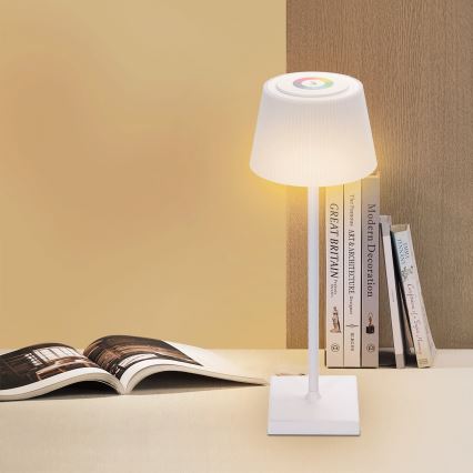 Aigostar - LED RGBW Екстериорна димируема акумулаторна настолна лампа LED/4W/5V 3600mAh бял IP54