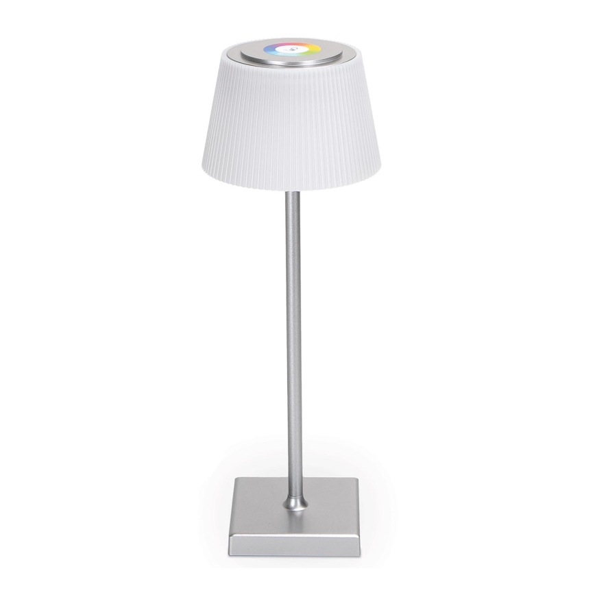 Aigostar - LED RGBW Екстериорна димируема акумулаторна настолна лампа LED/4W/5V 3600mAh бял/матов хром IP54