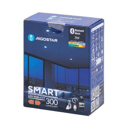 Aigostar - LED RGBW Димируема лампа за окачен таван на баня MESH Интелигентен LED/3W/230V 2700-6500K IP44