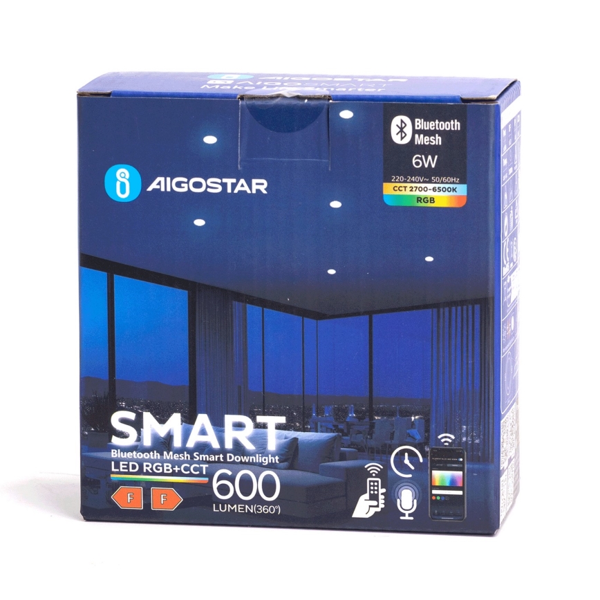 Aigostar - LED RGBW Димируема лампа за окачен таван на баня MESH Интелигентен LED/6W/230V 2700-6500K IP44
