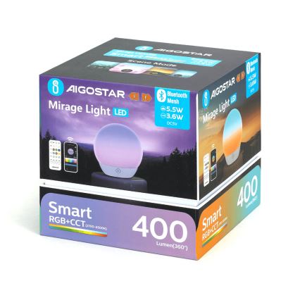 Aigostar - LED RGBW димируема настолна лампа LED/5,5W/5V Wi-Fi + дистанционно управление