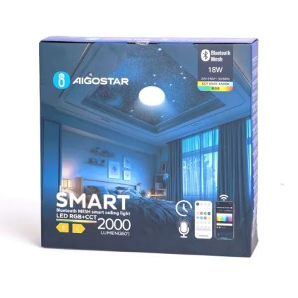 Aigostar - LED RGBW Димируем плафон за баня MESH Smart LED/18W/230V 3000-6500K IP44 + дистанционно управление