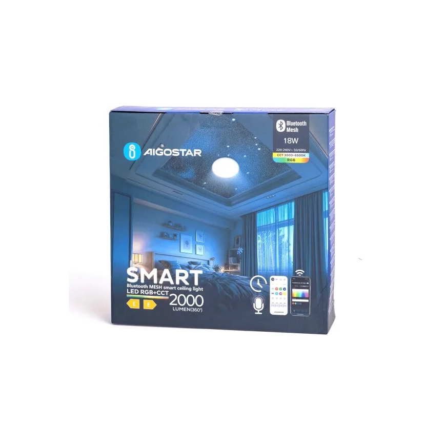Aigostar - LED RGBW Димируем плафон за баня MESH Smart LED/18W/230V 3000-6500K IP44 + дистанционно управление