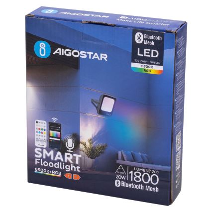 Aigostar - LED RGBW Димируем прожектор MESH Интелигентен LED/20W/230V 6500K IP65 + дистанционно управление