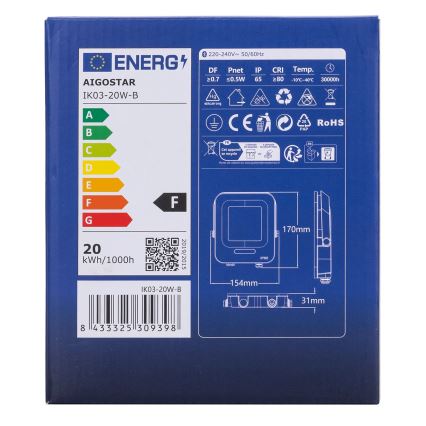 Aigostar - LED RGBW Димируем прожектор MESH Интелигентен LED/20W/230V 6500K IP65 + дистанционно управление
