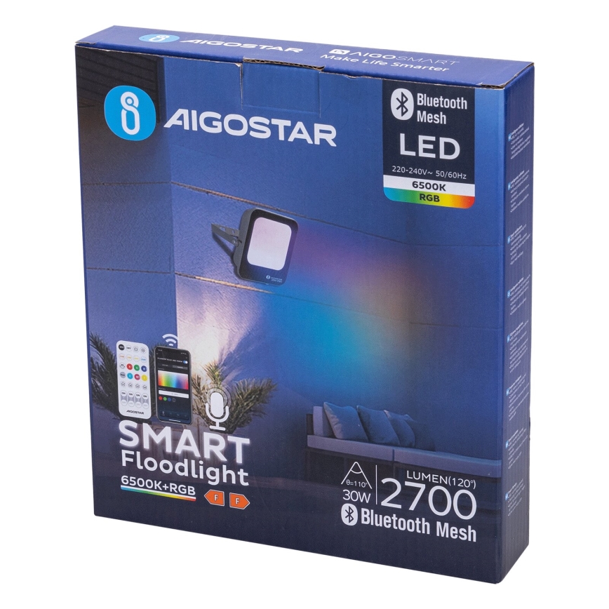 Aigostar - LED RGBW Димируем прожектор MESH Интелигентен LED/30W/230V 6500K IP65 + дистанционно управление